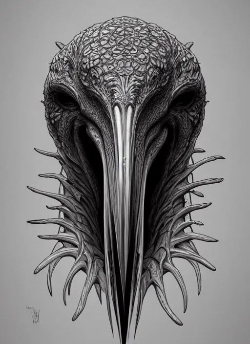 Image similar to anthropomorphic multiplication sign head in edgy darkiron pelican, intricate, elegant, highly detailed animal monster, digital painting, artstation, concept art, smooth, sharp focus, illustration, art by artgerm, wayne barlowe, trending on artstation and greg rutkowski and alphonse mucha, 8 k