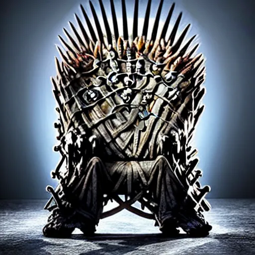 Image similar to “ very very intricate hyperrealistic photo of a walter white on the iron throne, detailed studio lighting, award - winning crisp details ”