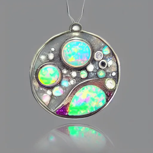 Prompt: opal galaxy jewellery