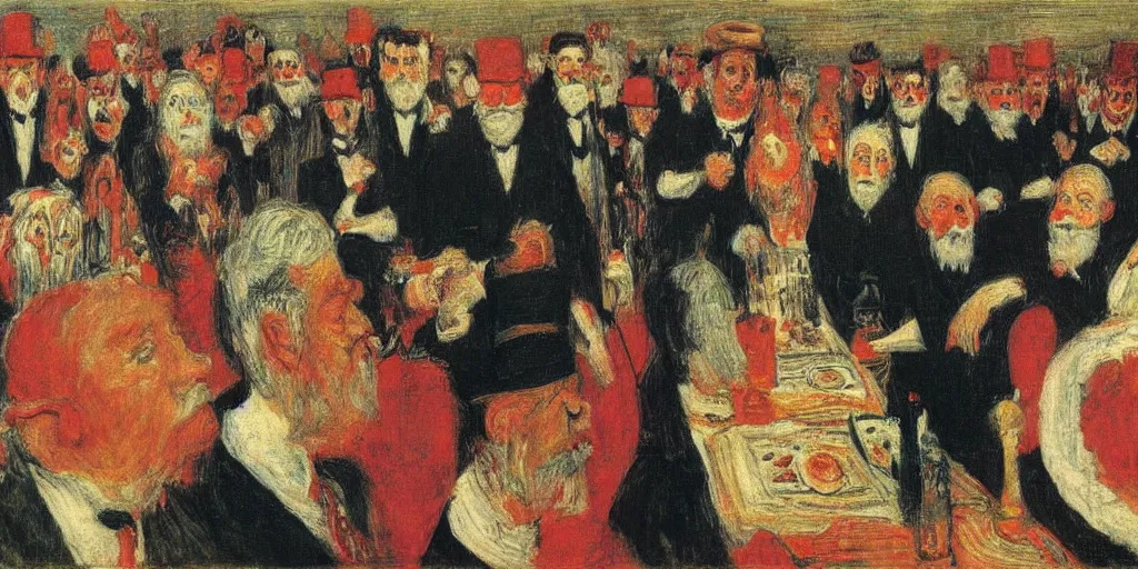 Image similar to the good judges. james ensor. ( 1 8 9 8 ) oil on canvas