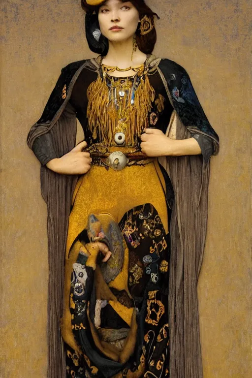 Prompt: an anthropomorphic raven dressed as a renaissance lord , by Annie Swynnerton and Nicholas Roerich and John Bauer and jean delville and John William Godward and Donato Giancola and Vermeer, satin brocade and embroidered velvet, iridescent beetles, rich color, dramatic cinematic lighting, featured on Artstation, extremely detailed