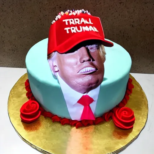 Image similar to the ugliest cake with Donald trumps face on it