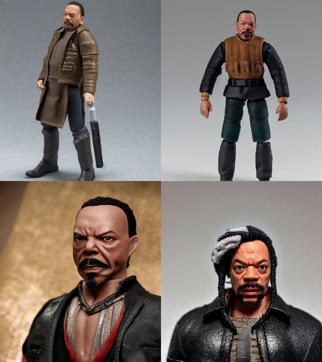 Prompt: fin tutuola action figure, product photography