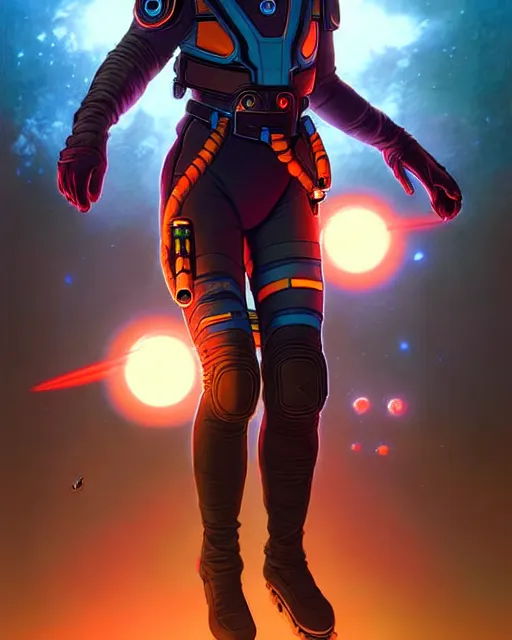 Image similar to starship captain as an apex legends character digital illustration portrait design by, wayne barlowe detailed, gorgeous lighting, wide angle action dynamic portrait