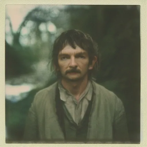 Prompt: polaroid of hobbit male by Tarkovsky