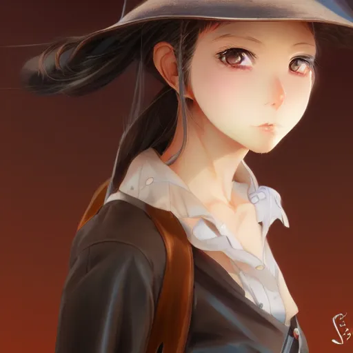 Image similar to anime portrait of a cow girl anime style by Stanley Artgerm Lau, WLOP, Rossdraws, James Jean, Andrei Riabovitchev, Marc Simonetti, and Sakimichan, trending on artstation