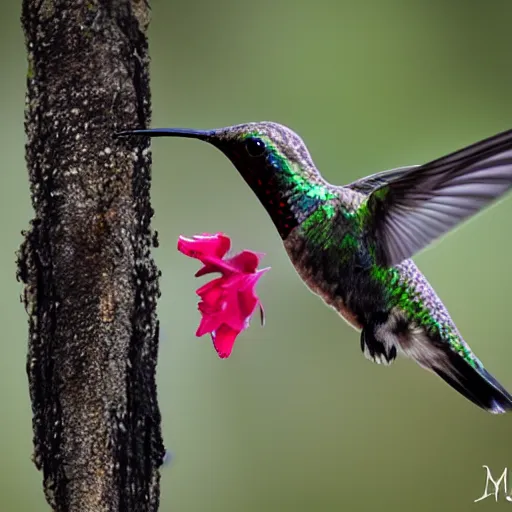 Prompt: hummingbird and bear mix