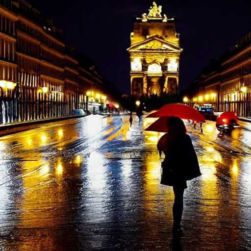 Image similar to photo rainy night in paris, reflections