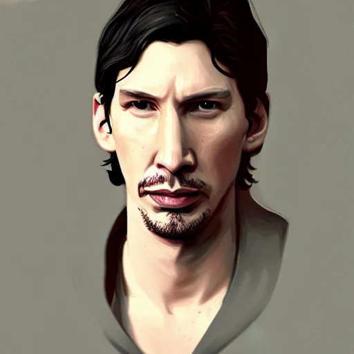 Image similar to adam driver portrait, league of legends, digital painting, concept art, sharp focus, game character