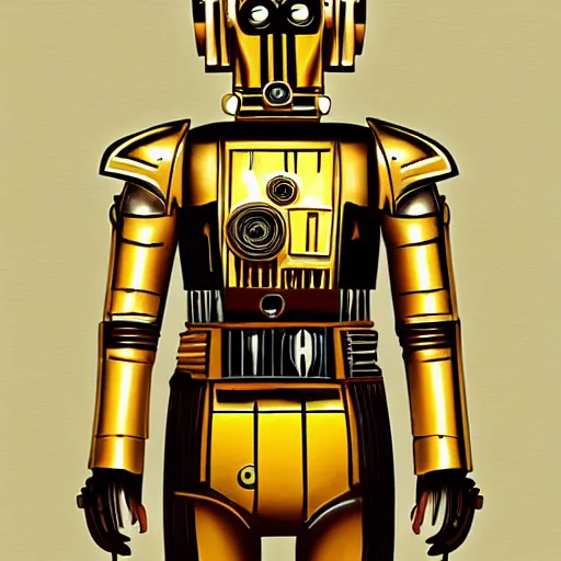 Prompt: painting of c - 3 p 0, digital art