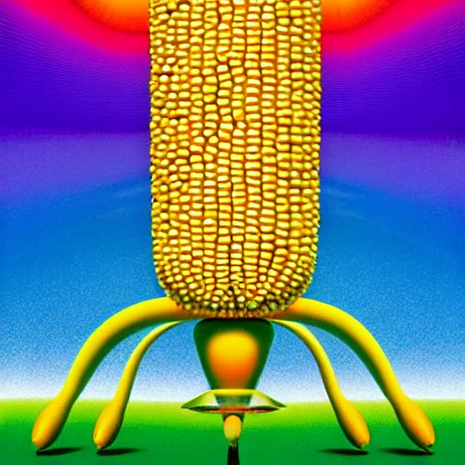 Image similar to corn by shusei nagaoka, kaws, david rudnick, airbrush on canvas, pastell colours, cell shaded, 8 k