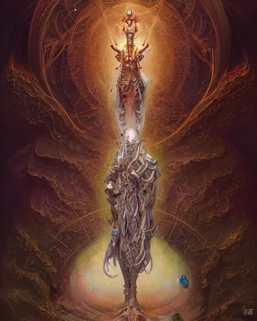 Image similar to a portrait of the hierophant, fantasy portrait made of fractals, ultra realistic, wide angle, intricate details, the fifth element artifacts, highly detailed by peter mohrbacher, hajime sorayama, wayne barlowe, boris vallejo, aaron horkey, gaston bussiere, craig mullins