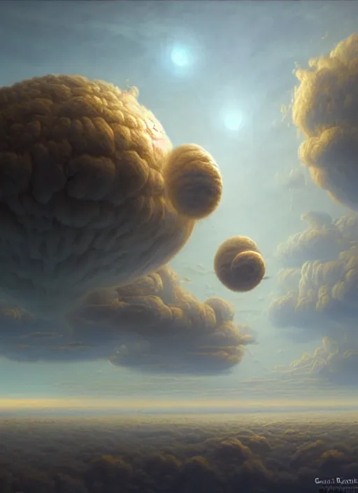 Image similar to a hyper - detailed 3 d render of venusian cloud farming, surrealism!!!!! surreal concept art, lifelike, photorealistic, digital painting, aesthetic, smooth, sharp focus, artstation hd, by greg rutkowski, bruce pennington, valentina remenar and asher duran,