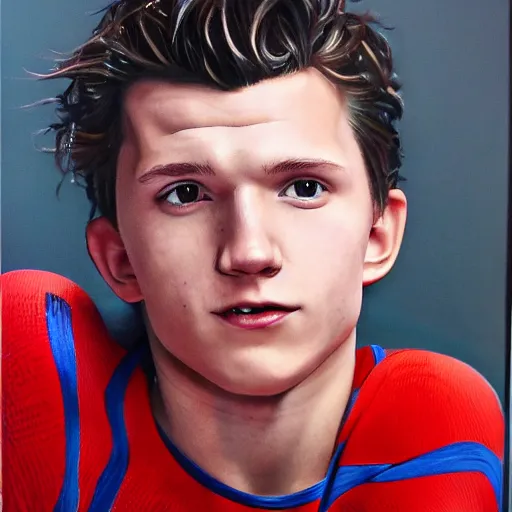 Image similar to tom holland close up, photorealistic, studio