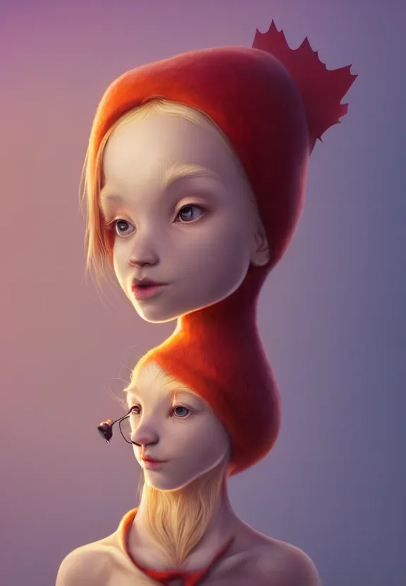 Prompt: cute anthropomorphic canadian maple by charlie bowater and anna dittmann and artgerm and clemens ascher, portrait, intricate, elegant, product shot, macro, symmetrical face, highly detailed, dramatic lighting, sharp focus, octane render, trending on artstation, artstationhd, artstationhq, unreal engine, 4 k, 8 k