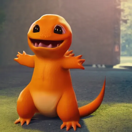 Image similar to charmander as a human man, movie still, cinematic, photorealistic, extreme detail, sharp focus, 8 k, intricate, hyper detailed, realistic, cinematic lighting