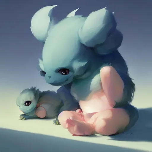 Image similar to very cute baby monster fluffy, minimalist, behance hd by jesper ejsing, by rhads, makoto shinkai and lois van baarle, ilya kuvshinov, rossdraws global illumination