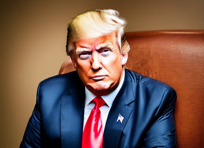 Image similar to portrait photo of donald trump, 8 k, 8 5 mm f 1. 8