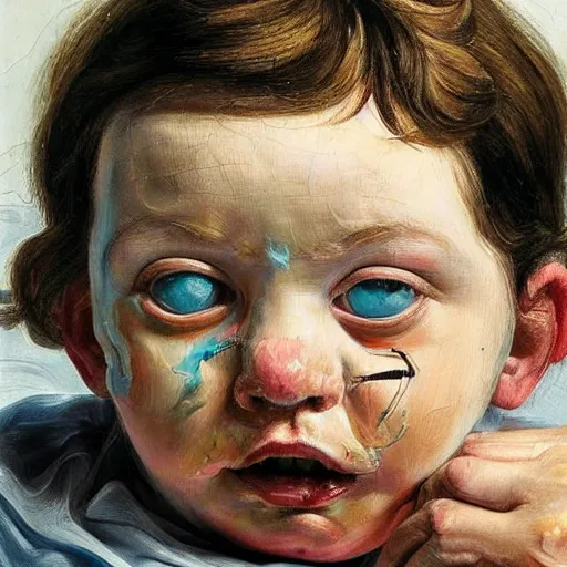 Prompt: high quality high detail painting by lucian freud and jenny saville, hd, happy, cute, pretty, turquoise