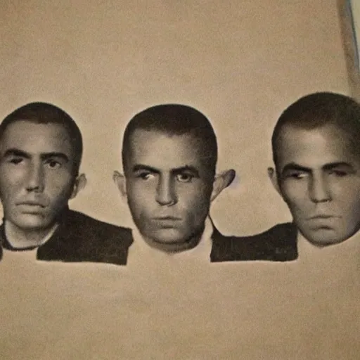 Image similar to gang of 5 men, highly detailed face, gangster style photograph