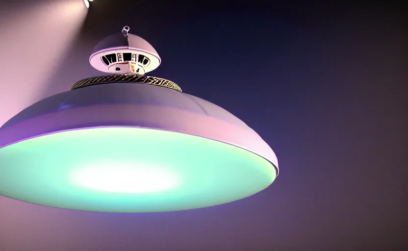 Image similar to a pastel color secret ufo hangar s - 4 bob lazar flying saucer, extremely intricate and detailed 8 k cinematic lighting, hyper realism