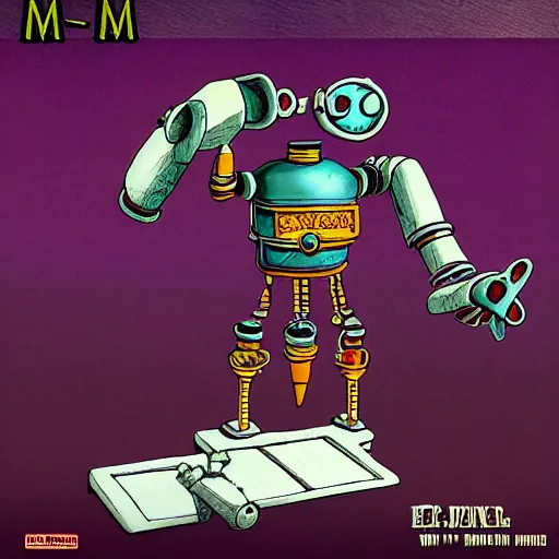 Image similar to E.M. Pino : miniature anti-bot machine created by Ziggy, the former Demon King