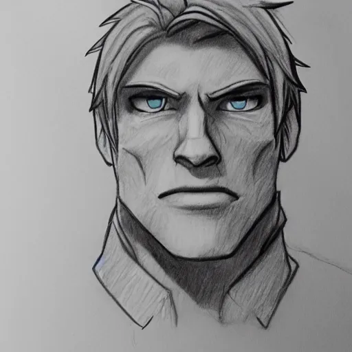 Image similar to pencil sketch of Jonesy from Fortnite