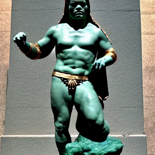 Image similar to rey mysterio as a greek marble statue