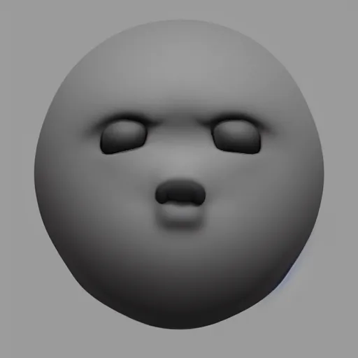 Image similar to sad blob with a detailed face, 3 d render, rendered lighting