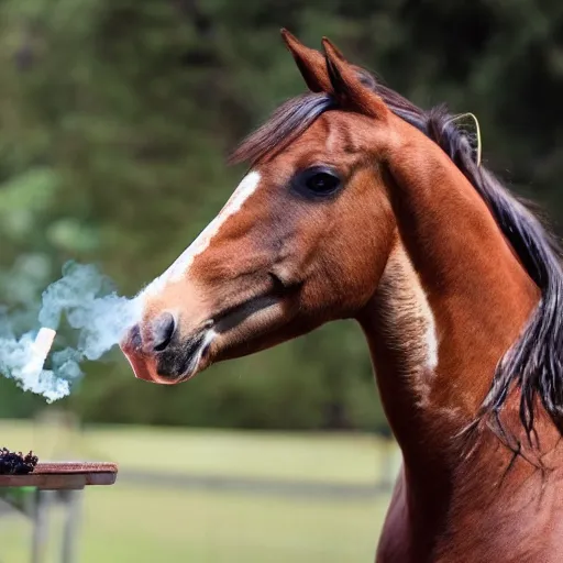 Image similar to horse smoking a joint