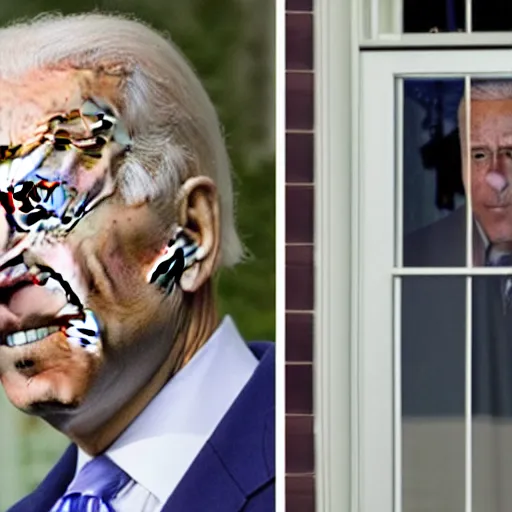 Image similar to biden is staring at you from outside your window