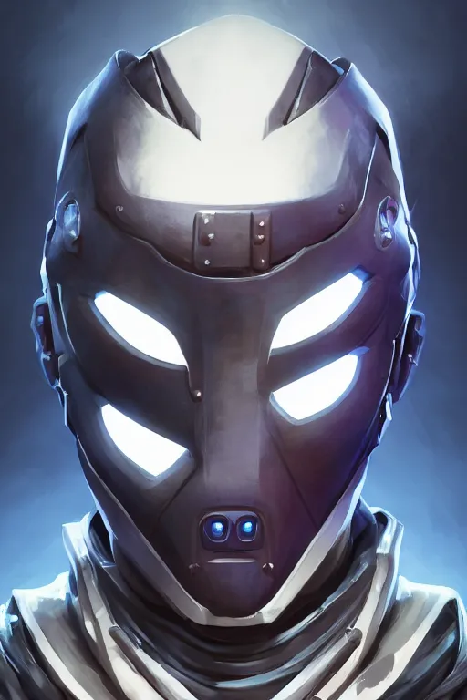 Image similar to epic mask helmet robot ninja portrait stylized as fornite style game design fanart by concept artist gervasio canda, behance hd by jesper ejsing, by rhads, makoto shinkai and lois van baarle, ilya kuvshinov, rossdraws global illumination radiating a glowing aura global illumination ray tracing hdr render in unreal engine 5