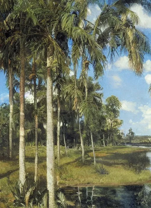 Prompt: artwork painting of florida by eugene von guerard, ivan shishkin, john singer sargent