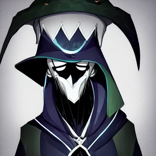 Image similar to Karthus from League of Legends, anime art style