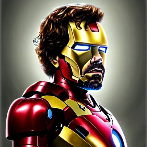 Image similar to peter dinklage as iron man, digital painting, extremely detailed, 4 k, intricate, brush strokes, mark arian, artgerm, bastien lecouffe - deharme