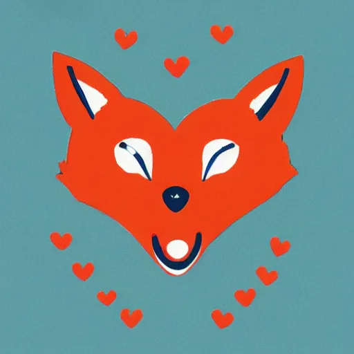 Image similar to fox cute love heart illustration