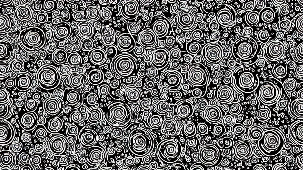 Prompt: a seamless planet pattern, circular, b & w, artstation, digital art.