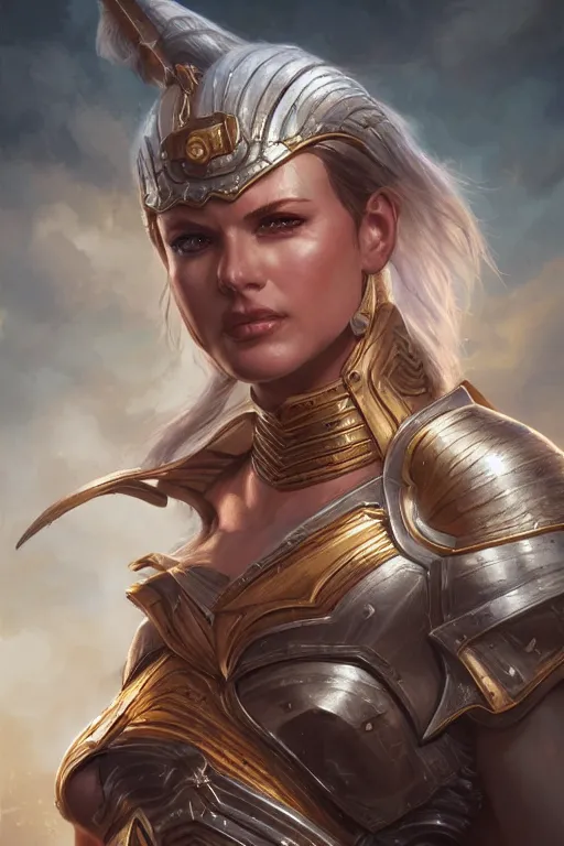 Image similar to amazon valkyrie athena, d & d, fantasy, portrait, highly detailed, headshot, digital painting, trending on artstation, concept art, sharp focus, illustration, art by artgerm and greg rutkowski and magali villeneuve