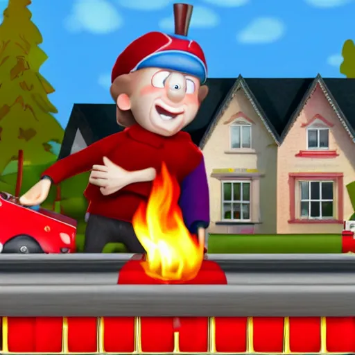 Image similar to noddy setting fire to houses