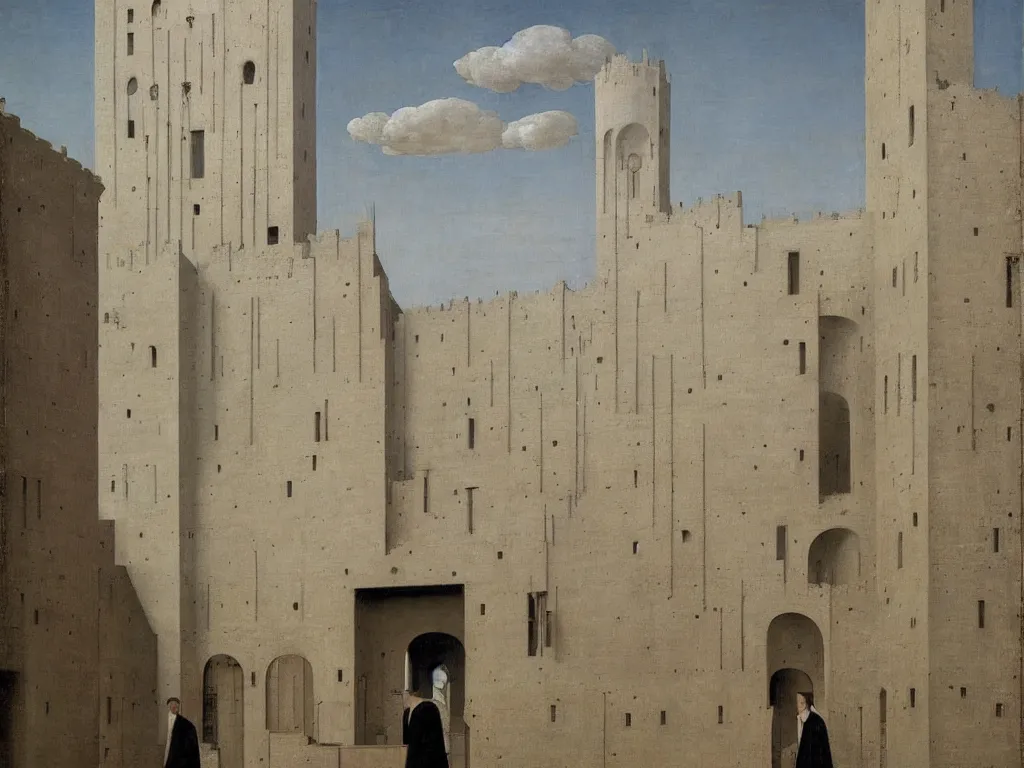 Prompt: The Toghrol Tower. Painting by Hammershoi, Piero della Francesca, Morandi