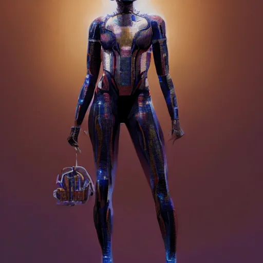 Image similar to highly detailed an african american woman in with the ironman random suit from the future gta v, stephen bliss, unreal engine, fantasy art by greg rutkowski, loish, rhads, ferdinand knab, makoto shinkai and lois van baarle, ilya kuvshinov, rossdraws, tom bagshaw, global illumination, radiant light, detailed and intricate environment