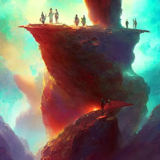 Image similar to a spiritual journey in the cosmos, by peter morbacher and marc simonetti, trending on artstation,