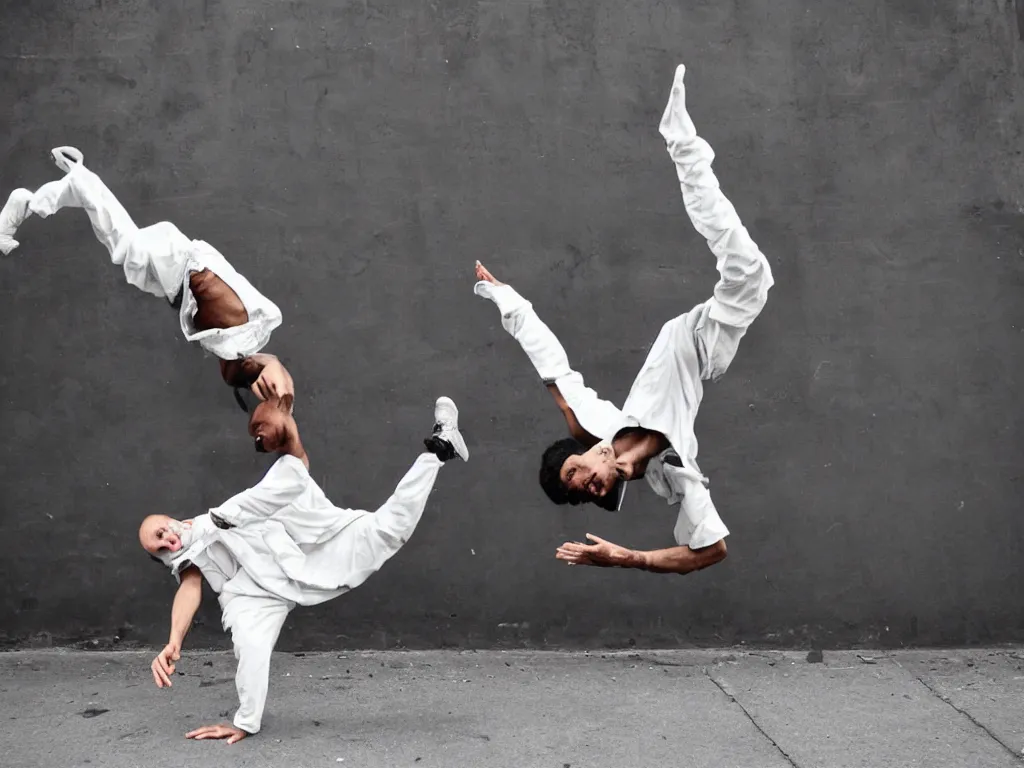 Image similar to jesus!!!!! breakdancing, breakdancer, street, photo