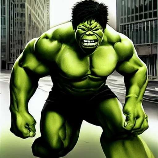 Prompt: morgan freeman is hulk