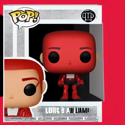 Prompt: red laser grid as a funko pop