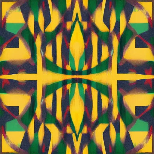 Prompt: an abstract patterned flag for a tribal society