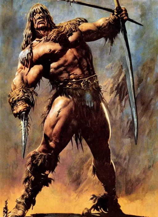 Image similar to Conan the barbarian by frank frazetta