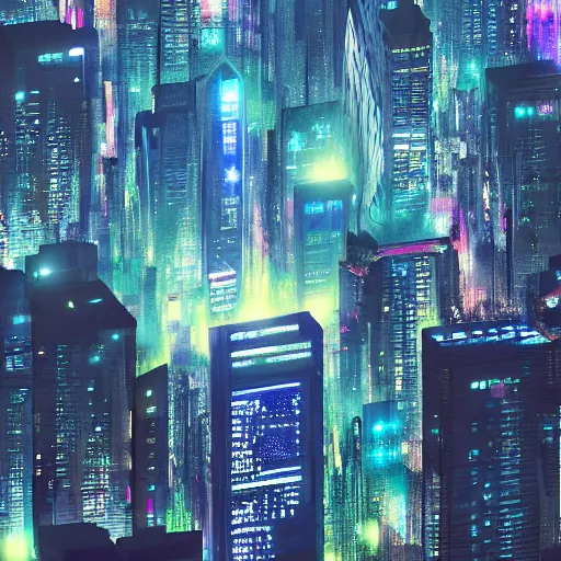 Image similar to An arial view a cybernetic sci-fi city at night, neon, led screens, haze, by xuteng pan Albert Ramon Puig Masashi Imagawa