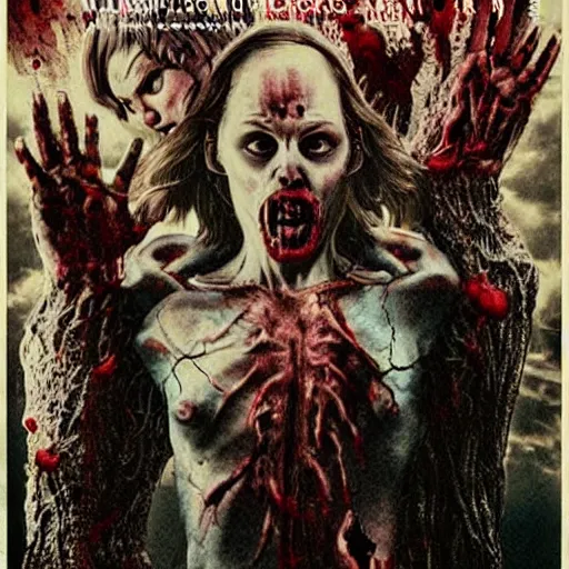 Prompt: A horror movie poster called the mutation, scary, body horror.