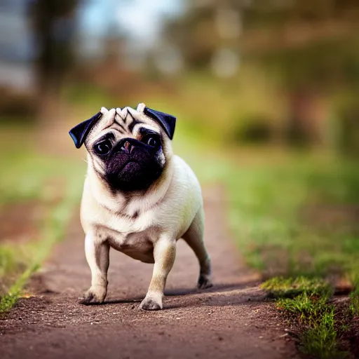 Prompt: 8k photograph of a miniature Pug
